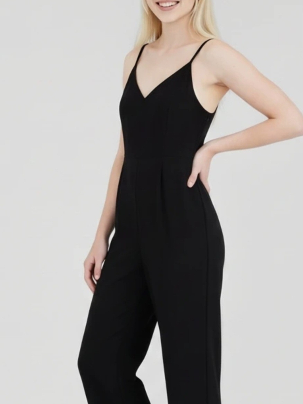 Madewell Black V-Neck Spaghetti Strap Jumpsuit